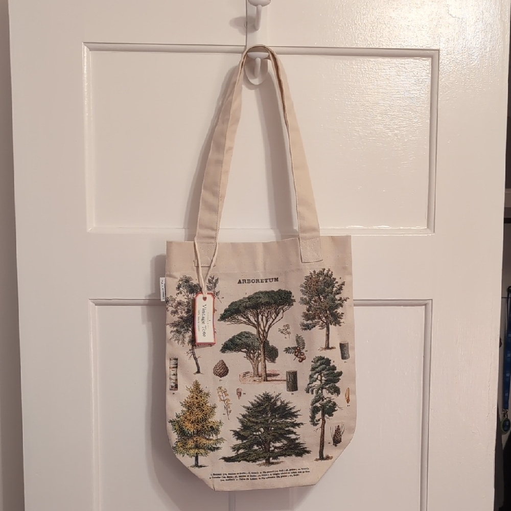 Cavallini & Co. Vintage Cotton Tote with Tree Design